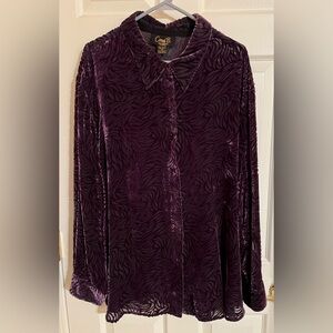 Elegant Velvet Button-Up Blouse